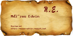 Mézes Edvin névjegykártya